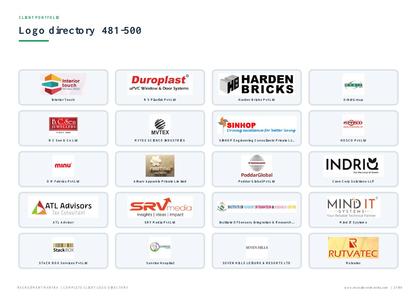 Recruitment Mantra client logos 481 to 500