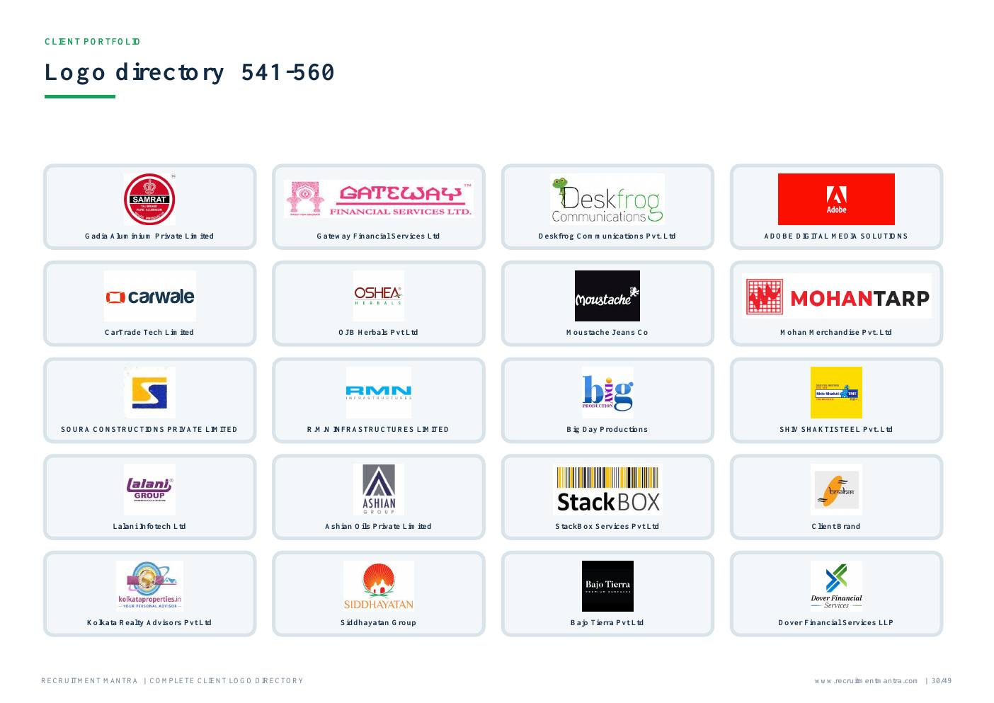 Recruitment Mantra client logos 541 to 560