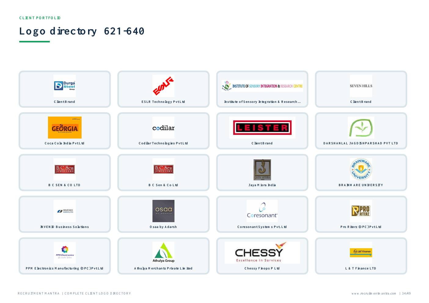 Recruitment Mantra client logos 621 to 640