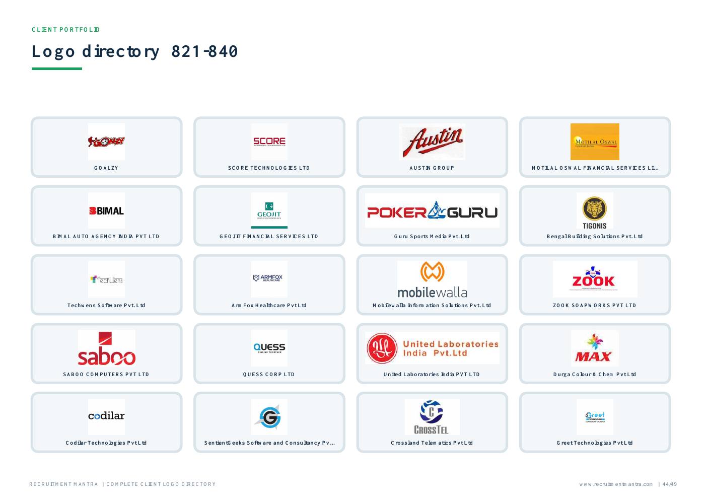 Recruitment Mantra client logos 821 to 840