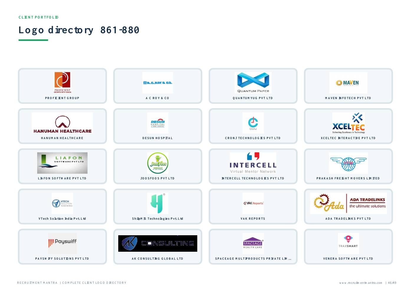 Recruitment Mantra client logos 861 to 880